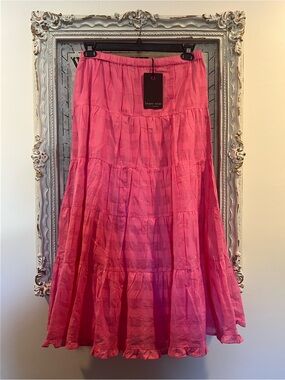 Brave+True Pink Tiered Maxi Skirt